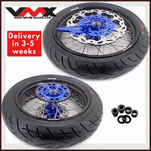 VMX 3.5/5.0 Motorcycle Supermoto Wheels With CST Tire Fit KTM EXC SXF XCF 125 250 450 Blue