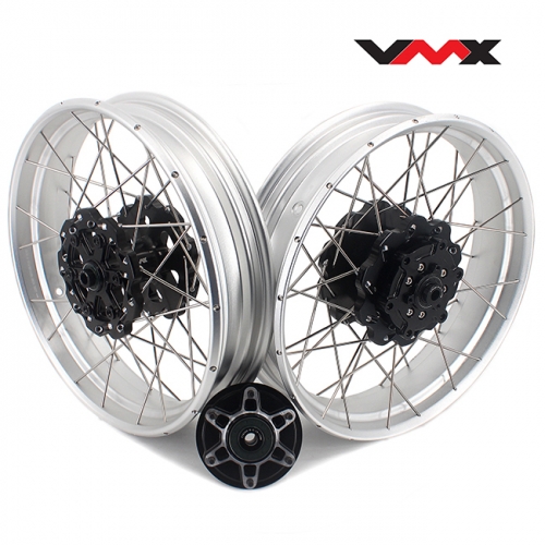 VMX Fit Husqvarna 401  2020-2021 Tubeless Wheels 2.5*17"/3.5*17" Rims Black Hub Silver Rim