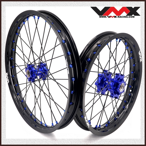 VMX 1.6*19" /1.85*16" Fit Surron Light Bee, Electric Dirt Bike Wheels Rim  Blue Nipple Black Spoke