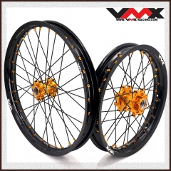 VMX 1.6*21" /1.85*18" Fit Surron Light Bee, Electric Dirt Bike Gold Wheels Black Rim
