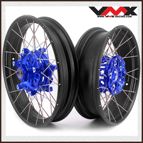 VMX Fit BMW R1200GS/R1250GS 2013-2022 Tubeless Motorcycle Wheels 3.0*19"/4.5*17" Set Blue Hub Black Rim