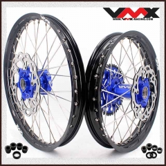 VMX 21/18 Enduro Motorcycle Wheels Rims Compatible with KTM EXC  Blue Hub 2003-2024 With Disc