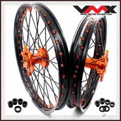 VMX 21/19 MX Casting Off-road Wheel Set Compatible with KTM XC SXF 125 2003-2024 Orange