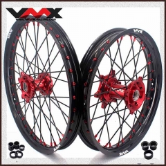 VMX 21/19 MX Motorcycle Wheel Rims Set  Fit HONDA CRF250R CRF450R 2012 Red hub/Nipple Black Rim/Spoke