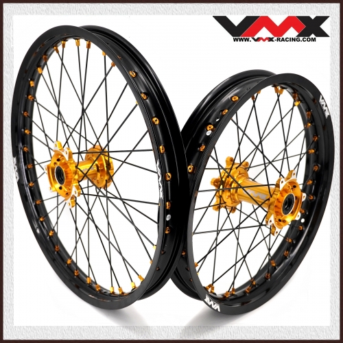 VMX 1.6*21" /2.15*18" Electric Bike Wheels Rims Fit Surron Ultra Bee  Dirt Bike Gold Nipple Black Spoke