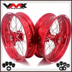 VMX 3.5/5.0 Motorcycle Supermoto Wheels Rims Compatible with Stark Varg  Red hub/rim