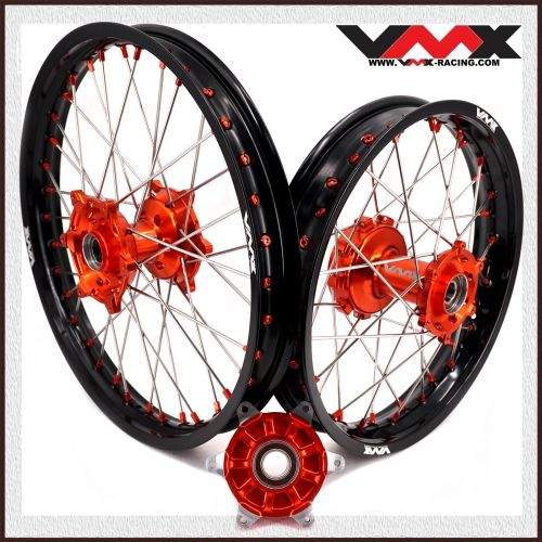 VMX 1.85*21"/2.5*18" fit KTM790 KTM890, Motorcycle Cush Drive Wheels ,Adventure Orange Hub/Nipple