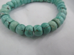 top quality genuine turquoise beads rondelle abacus aqua blue jewelry bead bracelet 5x8mm 40pcs