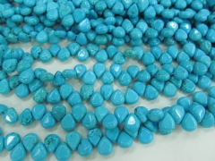 Top Drilled -- 2strands 7x10mm high quality turquoise DIY bead teardrop drop blue loose bead