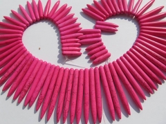 wholesale 20strands turquoise semi precious sharp spikes bar baby pink assortment jewelry necklace 2