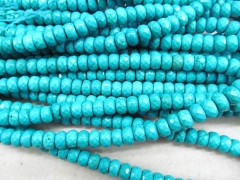 high quality 2strands 3x4 4x6 5x8mm Stabilized turquoise semi precious round rondelle faceted loose 