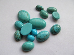 wholesale bulk 10x14mm 100pcs cabochons turquoise oval egg blue green jewelry beads