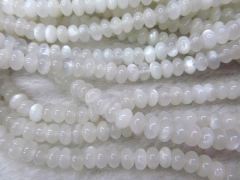 4x6 5x8 6x10mm natural moonstone gemstone Rondelle Abacus grey white loose beads