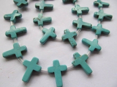 wholesale 12x16mm 5strands, turquoise semi precious crosses blue assorment jewelry beads