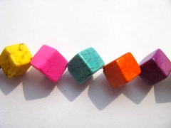 wholesale bulk turquoise cute square box cubic multicolor jewelry beads focal 8x8mm --5strands 16"/p