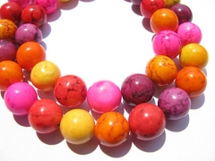 10mm 5strands, wholesale turquoise beads round ball pink yellow red purple mixed jewelry beads