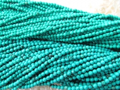 high quality turquoise beads round ball faceted green blue jewelry beads 4mm--5strands 16inch/per st