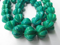 high quality 12mm 16inch turquoise beads round ball carved melon tibetant jewelry beads