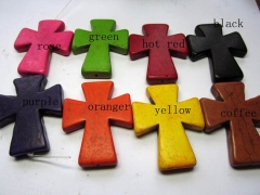 wholesale 40x50mm19pcs,turquoise beads crosses assortment color jewelry bead focal