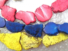 2strands 18-50mm turquoise beads freeform slab fuchisia red yellow lapis blue assortment jewelry bea