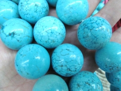 2-22mm 16inch turquoise beads round ball blue loose beads