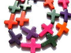 15x25mm 5strands, wholesale turquoise semi precious crosses assorment jewelry beads