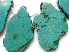 larger 50-100mm turquoise semi precious freeform slab nuggets green jewelry beads pendant