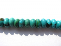 high quality genuine turquoise beads rondelle abacus green blue tibetant jewelry beads 4x6mm--2stran