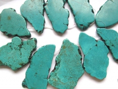 larger 50-100mm turquoise semi precious freeform slab nuggets green jewelry beads pendant