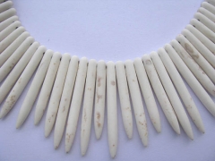 free ship 20-50mm 18inch turquoise semi precious sharp spikes point teeth ivory white assortment jew