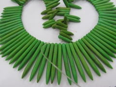 wholesale turquoise beads sharp spikes bar lemon green mixed jewelry necklace 20-50mm--2strands