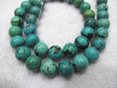 4 6 8 10 12mm full strand AA grade genuine turquoise beads round green blue tibetant jewelry beads