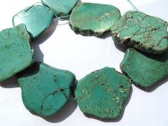 wholesale turquoise semi precious freeform slab green jewelry beads 35-60mm--2strands 16"/per