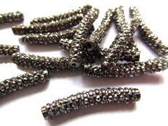 100pcs 5x30mm wholesale metal spacer rhinestone hematite black silver gold mixed connector finding t