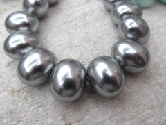 12x16 18x20mm full strand high quality genuine pearl gergous egg oval silver white black green carmi