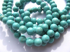 4-12mm 5strands, wholesale turquoise semi precious round ball aqua bluejewelry beads