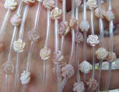 Double carved--2strands 6 8 10 12mm high quality Genuine MOP Shell ,Pearl Shell Rose flower fluorial