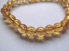 5 6 7 8 9 10 12 14 16mm genuine citrine quartz high quality round ball yellow jewelry beads bracelet