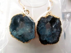 free ship--30-50mm 2pcs Geode Earrings Crystal Slice Earrings Agate Druzy Natural Earrings assortmen