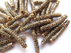 100pcs 5x30mm wholesale metal spacer rhinestone hematite black silver gold mixed connector finding t
