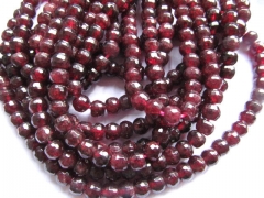 high quality 5strands 5x6mm 16inch genuine garnet semi precious round rondelle wheel faceted red cri