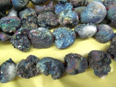 25-35mm 16inch Druzy Agate Nugget freeform egg titanium rock white grey purple peach mixed jewelry b