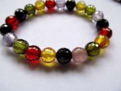 40strands 3 4mm cubic zirconia CZ gemstone roud ball crimson faceted multicolor jewelry beads bracel