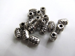 high quality lot 6x8mm 100pcs vitiage Bail filigree finding metal silver plated barrel earring jewel