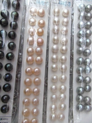 High quality LOT genuine pearl round coin round freshwater white pink champange black mixed beads fo