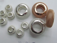 fashion 2000pcs 20x8mm brass spacer mesh rondelle round silver gold saucer bead jewelry bead