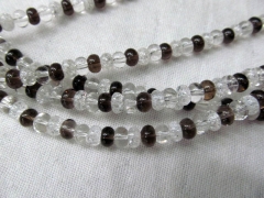 high quality 5x8mm 5strands gneuine natural smoky white ametrine quartz rondelle abacus jewelry bead