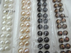 High quality 3-4mm 34pcs genuine pearl round coin round freshwater white pink black champange black 