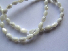 5strands 8x16mm genuine MOP shell Bergius,mother of pearl rice egg white coffee assortment bead