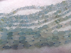 high qulaity 8-30mm Genuine Aquamarine Beryl Freeform Nuggets chip Faceted matte Blue jewelry bead